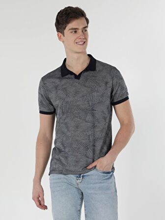 Regular Fit Polo Yaka Lacivert Erkek Kısa Kol Tişört
