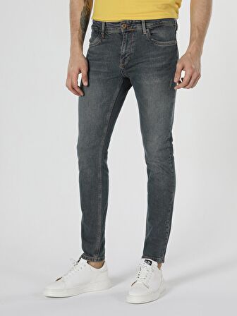 041 Danny Slim Fit Düşük Bel Dar Paça Gri Erkek Pantolon