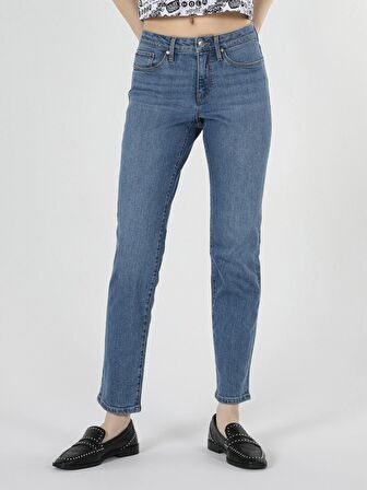 703 Carla Slim Fit Normal Bel Düz Paça Mavi Kadın Jean Pantolon Cl1058577