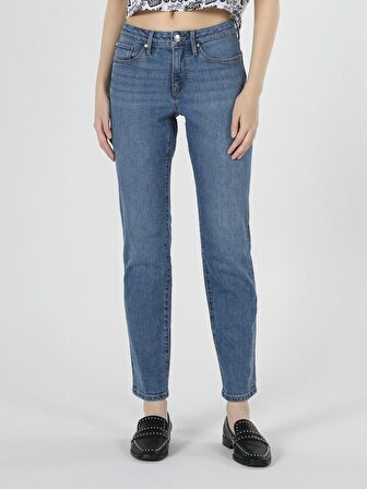 703 Carla Slim Fit Normal Bel Düz Paça Mavi Kadın Jean Pantolon Cl1058577