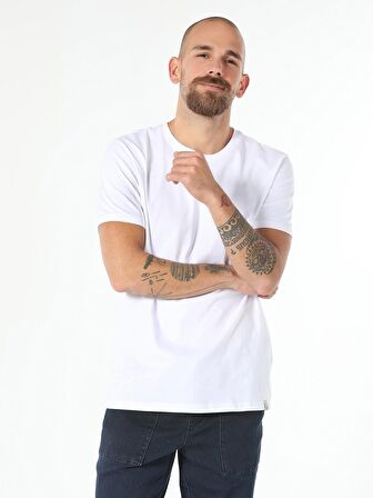 Beyaz Erkek Tshirt K.kol