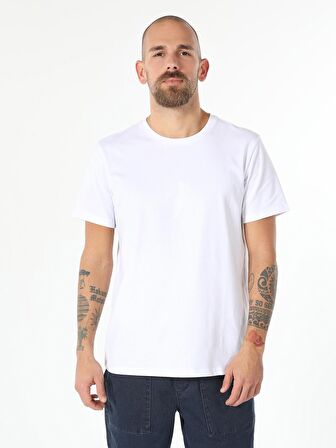 Beyaz Erkek Tshirt K.kol