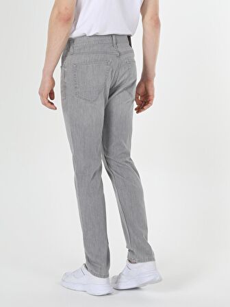 Normal Kesim Düşük Bel Düz Paça Gri Erkek Pantolon