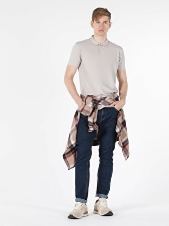 Regular Fit Polo Yaka Taş Erkek Kısa Kol Tişört