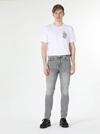 035 Ryan Süper Slim Fit Yüksek Bel Dar Paça Gri Erkek Jean Pantolon Cl1059178
