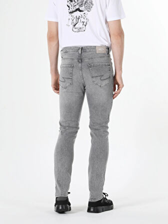 035 Ryan Süper Slim Fit Yüksek Bel Dar Paça Gri Erkek Jean Pantolon Cl1059178