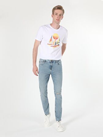 044 Karl Normal Kesim Düşük Bel Düz Paça Açık Mavi Erkek Pantolon