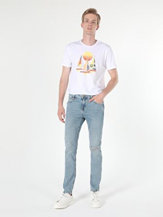 044 Karl Normal Kesim Düşük Bel Düz Paça Açık Mavi Erkek Pantolon