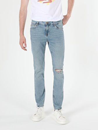 044 Karl Normal Kesim Düşük Bel Düz Paça Açık Mavi Erkek Pantolon