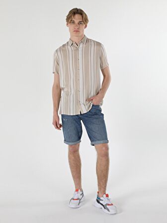 Bej Erkek Gömlek K.kol