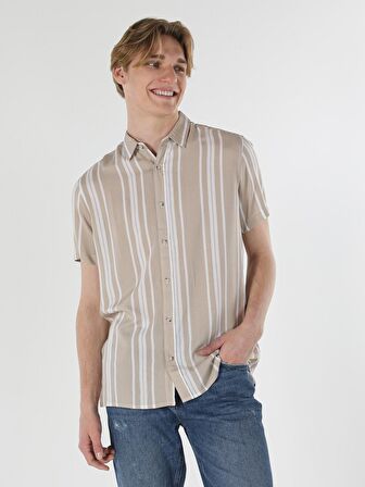 Bej Erkek Gömlek K.kol