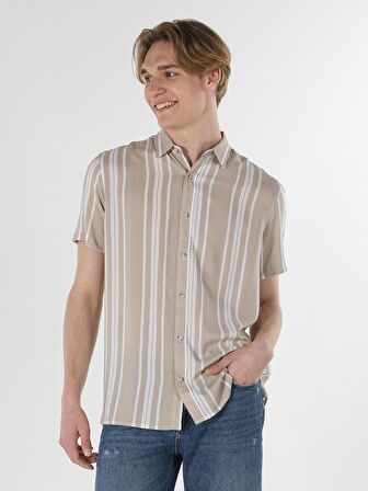 Bej Erkek Gömlek K.kol