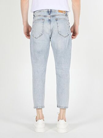 039 Lucas Normal Kesim Dar Paça Mavi Erkek Pantolon