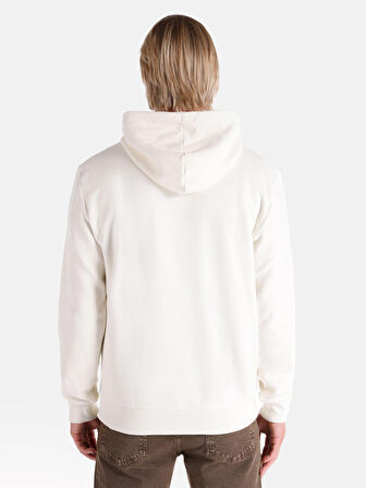 Regular Fit Kapüşonlu Beyaz Erkek Sweatshirt