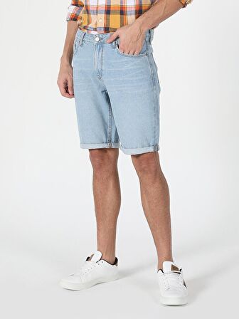 Orta Bel Normal Kesim Jean Erkek Şort