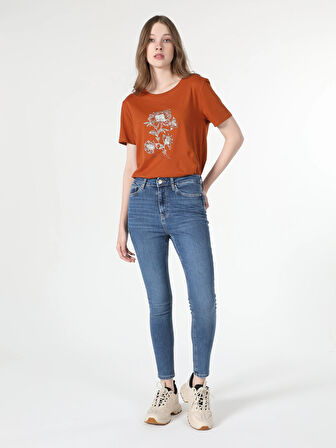 760 Diana Slim Fit Yüksek Bel Dar Paça Kadın Mavi Jean Pantolon Cl1060405