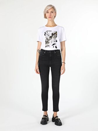 760 Diana Slim Fit Yüksek Bel Dar Paça Kadın Siyah Jean Pantolon Cl1060411