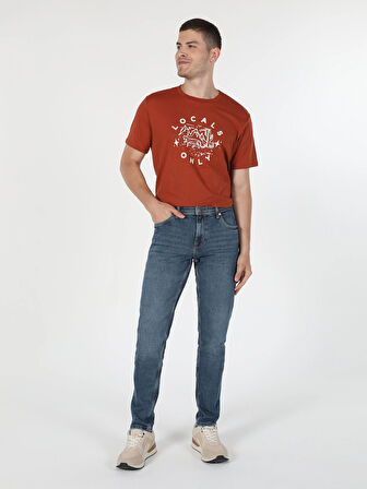 041 Danny Dar Kesim Düşük Bel Dar Paça Koyu Mavi Erkek Jean Pantolon Cl1060412