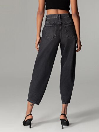 850 Jenny Yüksek Bel Normal Kesim Düz Paça Kadın Gri Jean Pantolon Cl1060493