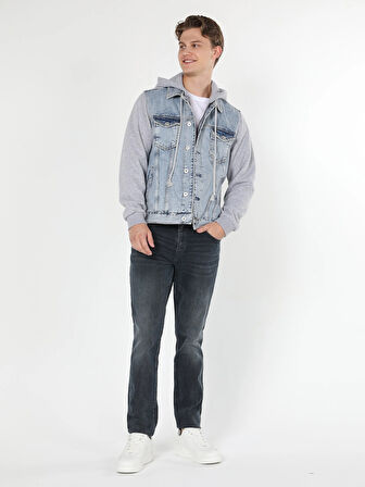 041 Danny Dar Kesim Düşük Bel Dar Paça Koyu Mavi Erkek Jean Pantolon Cl1061330