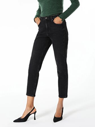 891 Maya Slim Fit Normal Bel Daralan Paça Siyah Kadın Jean Pantolon Cl1061423