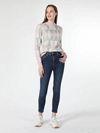 760 Diana Slim Fit Yüksek Bel Dar Paça Mavi Kadın Jean Pantolon Cl1061429