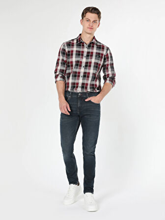 041 Danny Dar Kesim Düşük Bel Dar Paça Koyu Mavi Erkek Jean Pantolon Cl1061519