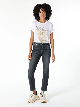 703 Carla Slim Fit Orta Bel Düz Paça Denım Kadın Jean Pantolon Cl1061523