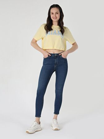 759 Lara Süper Dar Fit Normal Bel Dar Paça Koyu Mavi Kadın Jean Pantolon Cl1062190