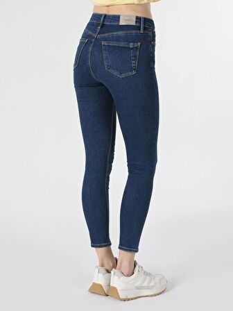 759 Lara Süper Dar Fit Normal Bel Dar Paça Koyu Mavi Kadın Jean Pantolon Cl1062190