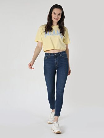 759 Lara Süper Dar Fit Normal Bel Dar Paça Koyu Mavi Kadın Jean Pantolon Cl1062190
