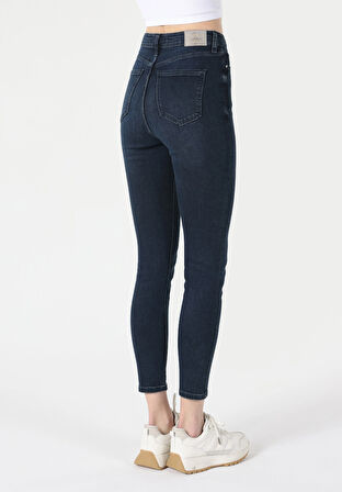 760 Dıana Skinny Fit Yüksel Bel Dar Paça Kadın Koyu Mavi Jean Pantolon Cl1062195