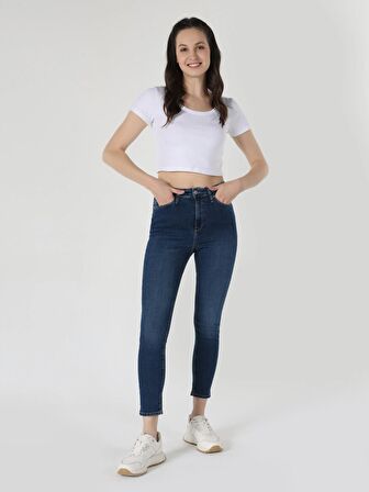 760 Diana Süper Dar Kesim Yüksek Bel Dar Paça Mavi Kadın Jean Pantolon Cl1062201