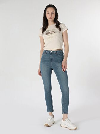 760 Diana Süper Dar Kesim Yüksek Bel Dar Paça Kadın Mavi Jean Pantolon Cl1062202