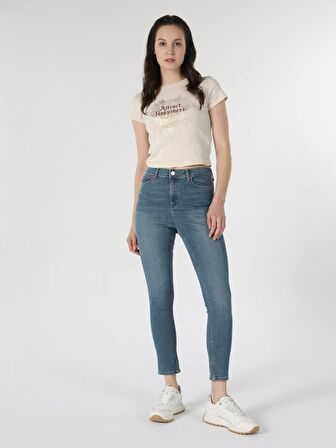 760 Diana Süper Dar Kesim Yüksek Bel Dar Paça Kadın Mavi Jean Pantolon Cl1062202