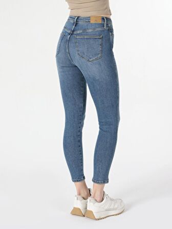 760 Diana Süper Dar Kesim Yüksek Bel Dar Paça Mavi Kadın Jean Pantolon Cl1062340