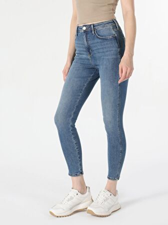 760 Diana Süper Dar Kesim Yüksek Bel Dar Paça Mavi Kadın Jean Pantolon Cl1062340