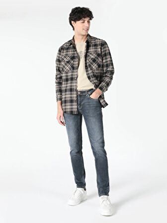 041 Danny Dar Kesim Düşük Bel Dar Paça Mavi Erkek Jean Pantolon Cl1062394