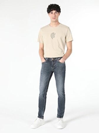 041 Danny Dar Kesim Düşük Bel Dar Paça Mavi Erkek Jean Pantolon Cl1062394