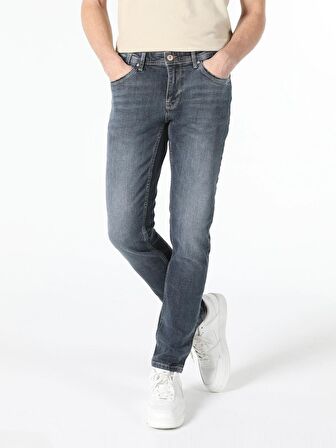 041 Danny Dar Kesim Düşük Bel Dar Paça Mavi Erkek Jean Pantolon Cl1062394