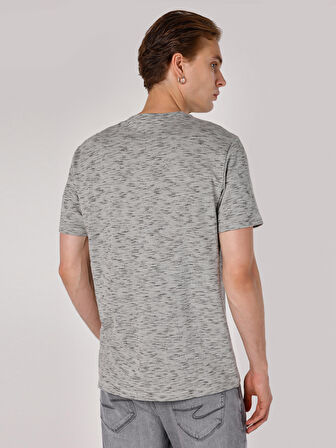 Regular Fit Bisiklet Yaka Basic Antrasit Erkek Kısa Kol Tişört