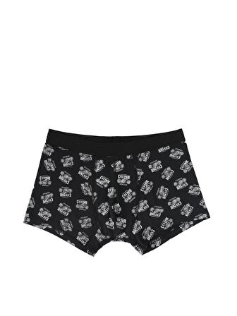 Baskılı Siyah Erkek İç Giyim