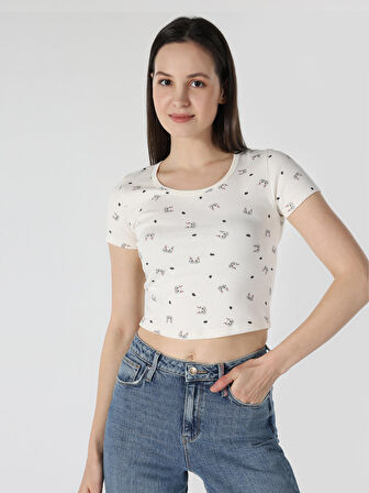 Beyaz Kadın Tshirt K.kol