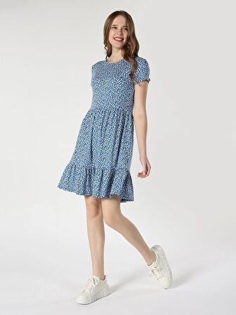 Regular Fit Çiçek Baskılı Çok Renkli Kadın Elbise Cl1063338