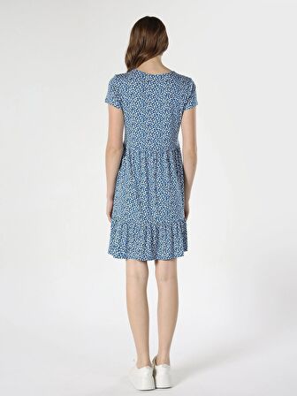Regular Fit Çiçek Baskılı Çok Renkli Kadın Elbise Cl1063338