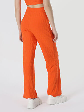 Slim Fit Orta Bel Turuncu Kadın Eşofman Altı