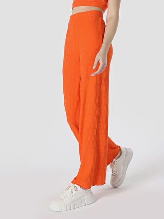 Slim Fit Orta Bel Turuncu Kadın Eşofman Altı