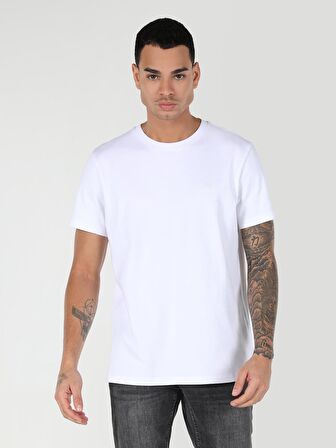 Beyaz Erkek Tshirt K.kol