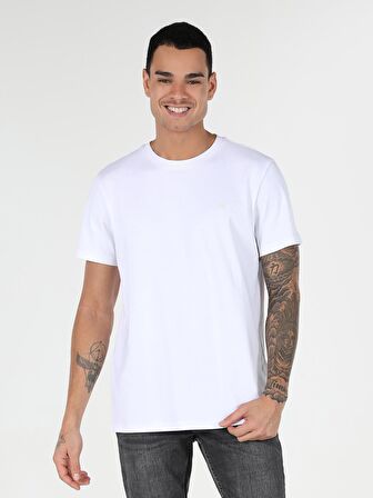 Beyaz Erkek Tshirt K.kol