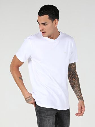 Beyaz Erkek Tshirt K.kol